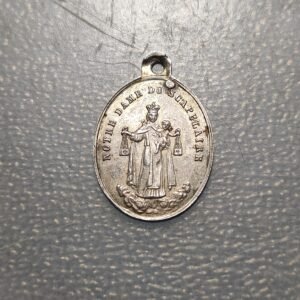 MEDALLA RELIGIOSA FRANCIA N.S. DEL CARMEN SAGRADOS CORAZONES JESUS Y MARIA PLATA