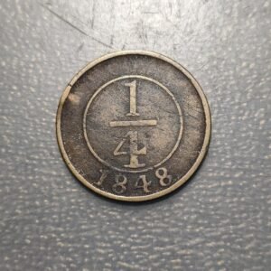 REPUBLICA DOMINICANA 1/4 PESO 1848 BC+