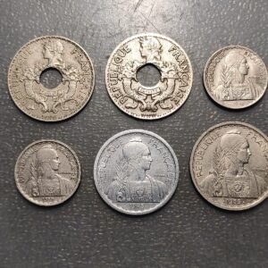 FRENCH INDOCHINE INDOCHINA FRANCESA LOTE 6 MONEDAS