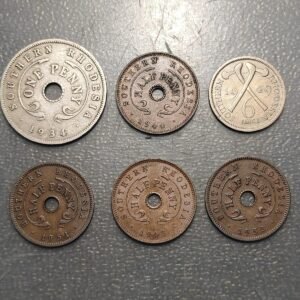 BRITISH SOUTHERN RHODESIA LOTE 6 MONEDAS