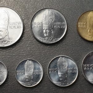 VATICANO PABLO VI SERIE ANUAL MONEDAS 1969 1+2+5+10+20+50+100 LIRE SC UNC