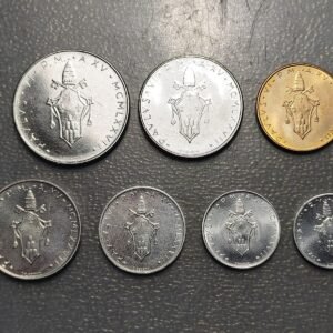 VATICANO PABLO VI SERIE ANUAL MONEDAS 1977 1+2+5+10+20+50+100 LIRE SC UNC