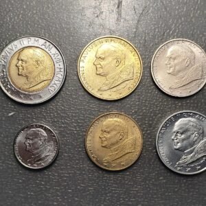VATICANO JUAN PABLO II SERIE ANUAL MONEDAS 1995 10+20+50+100+200+500 LIRE SC UNC