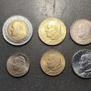 VATICANO JUAN PABLO II SERIE ANUAL MONEDAS 1996 10+20+50+100+200+500 LIRE SC UNC