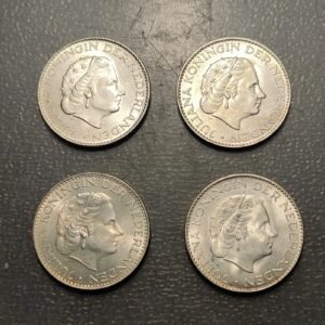 NETHERLANDS PAISES BAJOS LOTE 4 MONEDAS PLATA 1 GULDEN