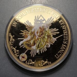 MEDALLA RELIGIOSA MUY GRANDE TRINIDAD PADRE HIJO Y ESPIRITU SANTO