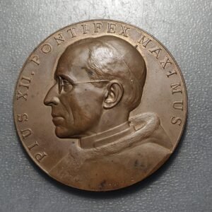 MEDALLA RELIGIOSA MUY GRANDE VATICANO PAPA PIO XII AÑO SANTO JUBILEO 1950