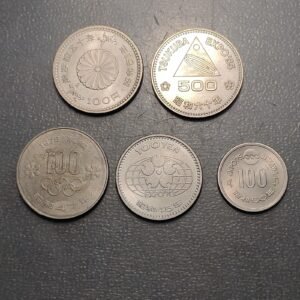 JAPON JAPAN LOTE 5 MONEDAS CONMEMORATIVAS EBC