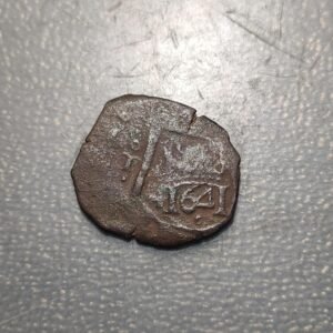 ESPAÑA FELIPE IV RESELLO VIII MARAVEDIS 1641 SOBRE 8 MR TOLEDO