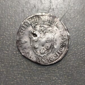 ITALIA TOSCANA COSIMO II GIULIO 1610 AGUJERO PLATA 2,85g