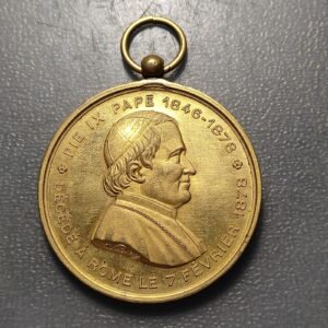 MEDALLA RELIGIOSA GRANDE 1878 ESTADOS PAPALES VATICANO PAPA PIO IX PAPA LEON XII