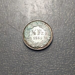SUIZA SWITZERLAND 1/2 FRANC 1931 B SC-