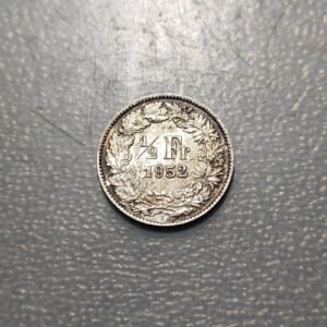 SUIZA SWITZERLAND 1/2 FRANC 1952 B SC UNC