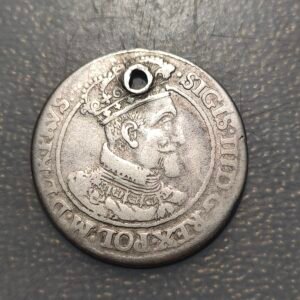 POLONIA POLAND DANZIG SIGISMUNDO III OORT 1618 AGUJERO HOLED ESCASA SCARCE