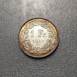 SUIZA SWITZERLAND 1 FRANC 1957 B SC- PATINA BONITA