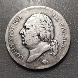 FRANCIA FRANCE LOUIS XVIII 5 FRANCOS 5 FRANCS 1821 W LILLE