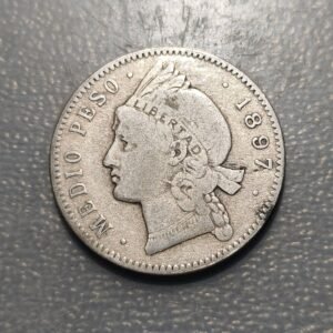 REPUBLICA DOMINICANA 1/2 PESO 1897 MBC+