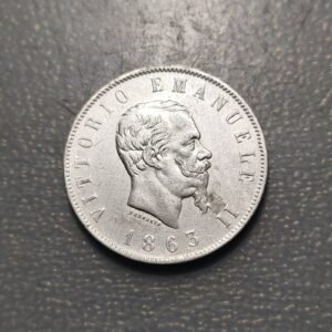 ITALIA 2 LIRAS 2 LIRE 1863 N NAPOLI "VALORE" MBC+