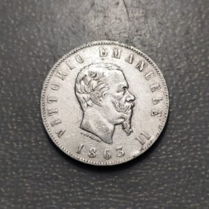 ITALIA 2 LIRAS 2 LIRE 1863 N NAPOLI "SCUDO" MBC