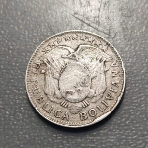 BOLIVIA POTOSI 50 CENTAVOS 1904 BC+/MBC-