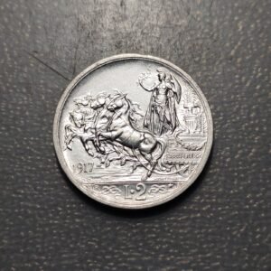 ITALIA REINO VITTORIO EMANUELE III 2 LIRAS 2 LIRE 1917 R EBC+