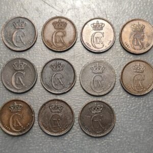 DINAMARCA DENMARK LOTE 11 MONEDAS CHRISTIAN IX 1 ORE