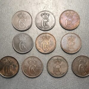 DINAMARCA DENMARK LOTE 10 MONEDAS 2 ORE