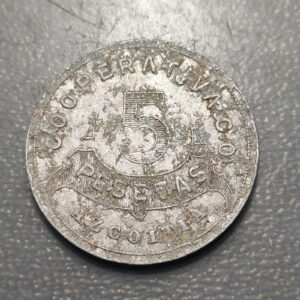 ESPAÑA FICHA COOPERATIVA AZCOITIA 5 PESETAS 1915