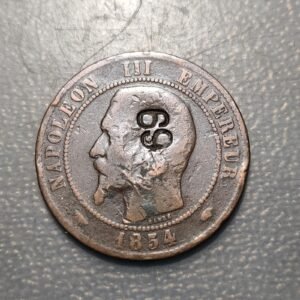 FRANCIA FRANCE NAPOLEON III 10 CENTIMES 1854 A CONTRAMARCAS 69