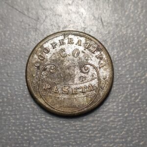 ESPAÑA FICHA COOPERATIVA AZCOITIA 1 PESETA 1915