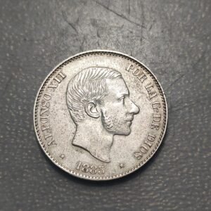 FILIPINAS PHILIPPINES MANILA ALFONSO XII 50 CENTAVOS DE PESO 1885