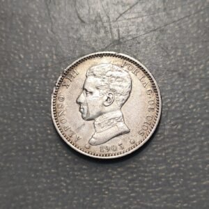 ESPAÑA ALFONSO XIII 1 PESETA 1903 MBC RAYA EN LA CARA