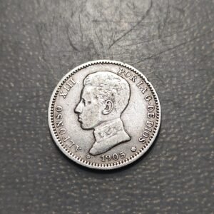 ESPAÑA ALFONSO XIII 1 PESETA 1905 BC+/MBC FECHA ESCASA