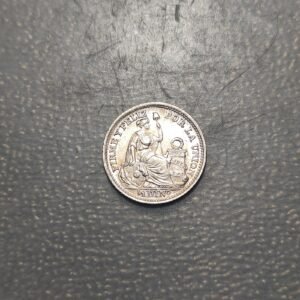 PERU LIMA 1/2 DINERO 1917 SC UNC