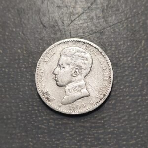 ESPAÑA ALFONSO XIII 1 PESETA 1905 BC+ FECHA ESCASA