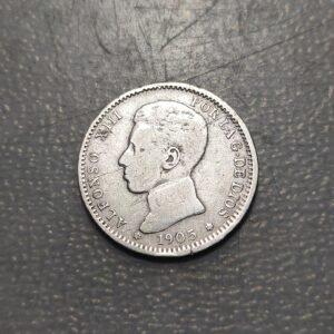 ESPAÑA ALFONSO XIII 1 PESETA 1905 BC+ FECHA ESCASA