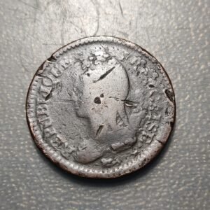 ERROR FRANCIA FRANCE 1 DECIME L'AN 5 A ACUÑADO SOBRE 2 DECIMES ERROR