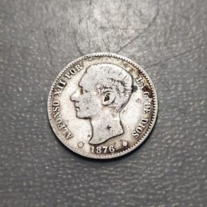 ESPAÑA ALFONSO XII 1 PESETA 1876 BC+/MBC-