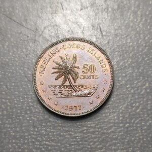 KEELING COCOS 50 CENTS 1977 EBC/EBC+ ESCASA SCARCE