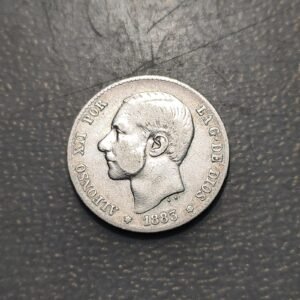 ESPAÑA ALFONSO XII 1 PESETA 1883 MBC-/MBC