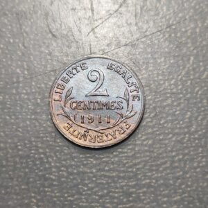 FRANCIA FRANCE 2 CENTIMES 1911 SC- PARTE DE BRILLO ORIGINAL