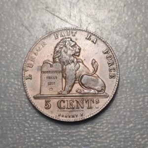 BELGICA BELGIUM LEOPOLD I 5 CENTIMES 1857 MBC+/EBC-