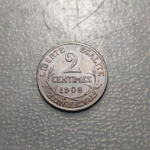 FRANCIA FRANCE 2 CENTIMES 1908 SC- PARTE DE BRILLO ORIGINAL