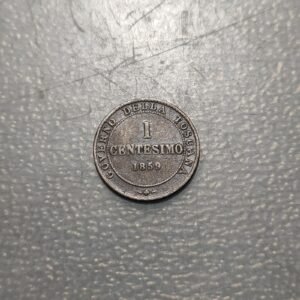 ITALIA TOSCANA REINO VITTORIO EMANUELE II REY ELECTO 1 CENTESIMO 1859 MBC
