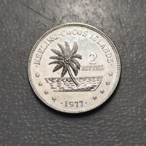 KEELING COCOS 2 RUPEES 1977 EBC/EBC+ ESCASA SCARCE