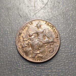 FRANCIA FRANCE 5 CENTIMES 1916 EBC+ BRILLO ORIGINAL