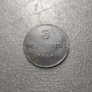 ITALIA TOSCANA LEOPOLDO II 3 QUATTRINI 1853 MBC-