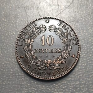 FRANCIA FRANCE 10 CENTIMES 1874 K BORDEAUX MBC+ GOLPE CANTO