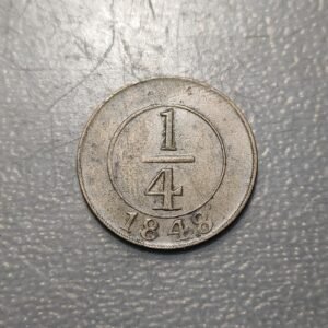 REPUBLICA DOMINICANA 1/4 REAL 1848 MBC+