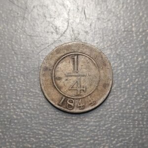 REPUBLICA DOMINICANA 1/4 REAL 1844 MBC-